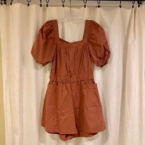 H&M Puff Sleeve Shorts Romper